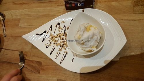 vegan homemade coconut ice cream  at Ma Now Thai Kitchen in Port Coquitlam