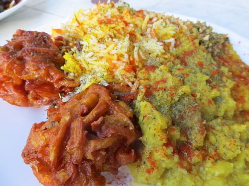 Pakora and Basmati rice and lentils curry at Afghan-Eck in Freiburg
