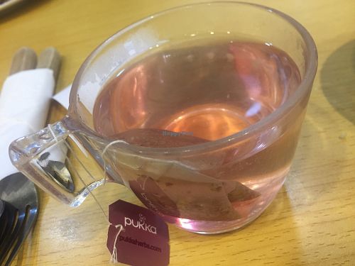 Pukka tea at Veggle Cafe in Kowloon