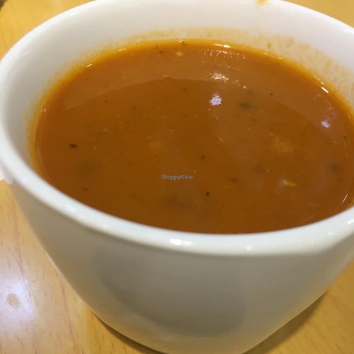 Tomato soup at Veggle Cafe in Kowloon