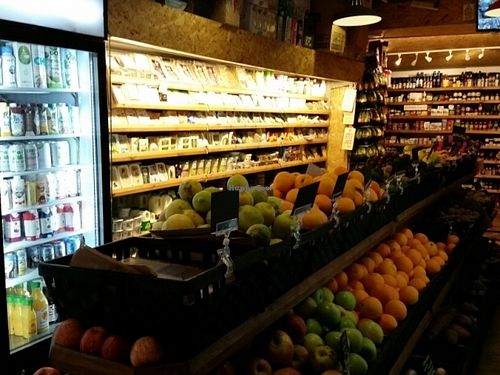 produce and vegan cheeses at Hackney Fresh in East London