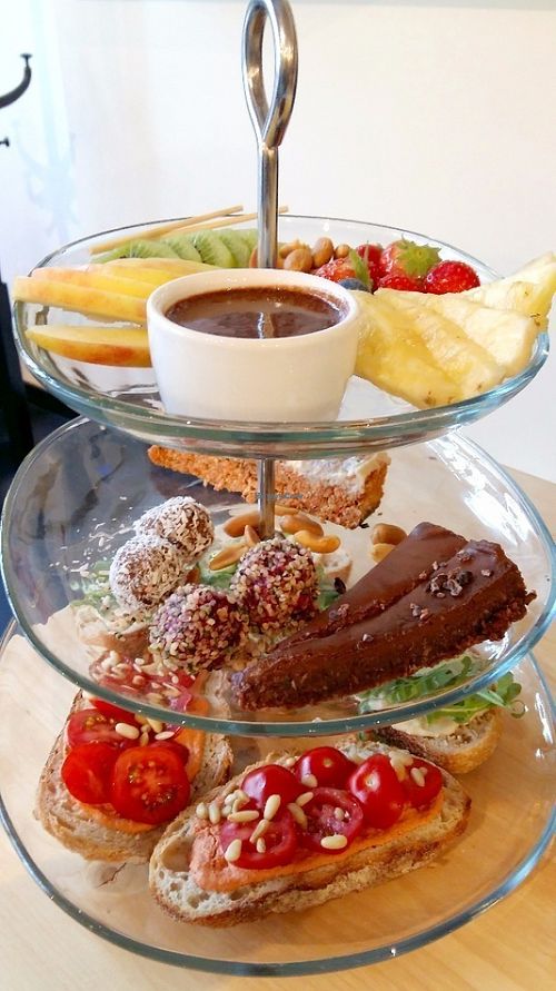 High tea.  at Tribestlife Rawfood Kitchen in Rotterdam