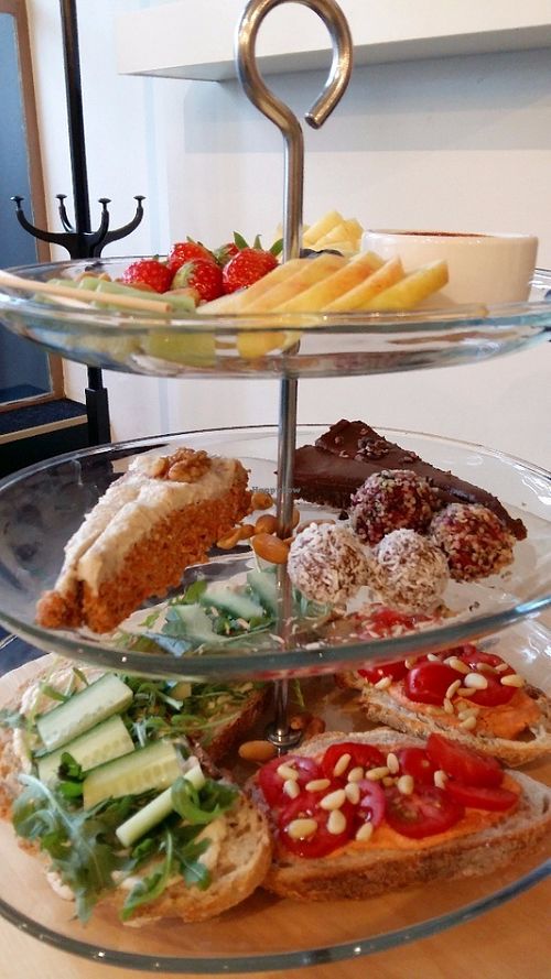 High tea.  at Tribestlife Rawfood Kitchen in Rotterdam