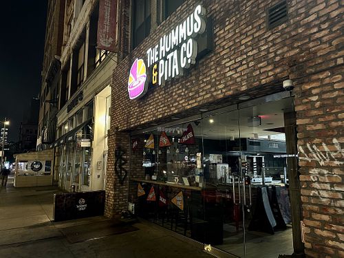 store front  at The Hummus and Pita Co in New York City