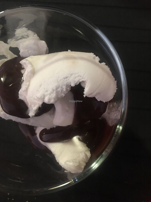 Oat gelato with dark chocolate stracciatella  at Dolmen Bar in Lanzarote