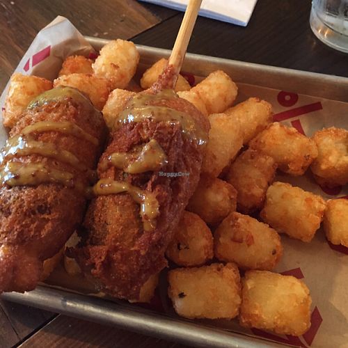 corn dog and tots  at Anchor Down in Oklahoma City