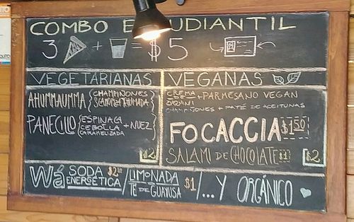 A daily menu at Quipizza in Quito