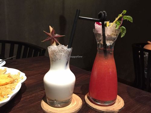 Durian - orange ginger drinks at Uu Dam Chay in Hanoi