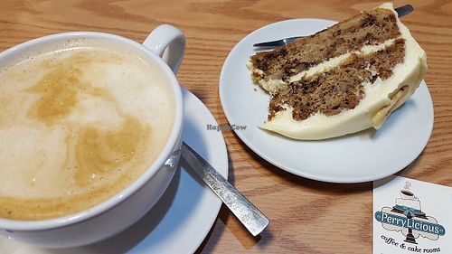 Vegan banana and walnut cake at PerryLicious Coffee and Cake Rooms in Teignmouth