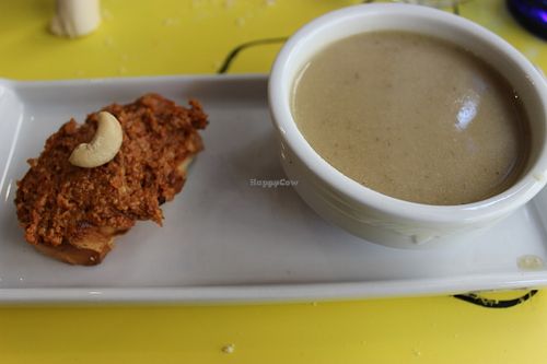 Mushroom soup at 269 Gastro Vegan in Salamanca