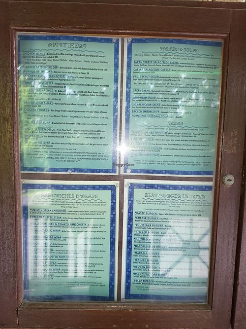 Menu at Sarah Street Grill in Stroudsburg