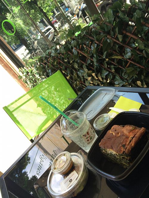 A menu: lasagna, salad mix and lemonade at Le Potager du Marais - Take Away in Paris