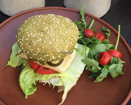 tofu mushroom burger  at One Planet in Kyiv