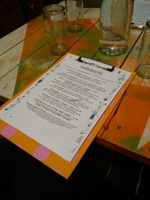 The daily menu at Badaboom in Nice