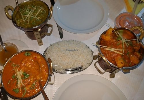 spinach potato, yellow pea daal, cauliflower potato at Shalimar in Lagos