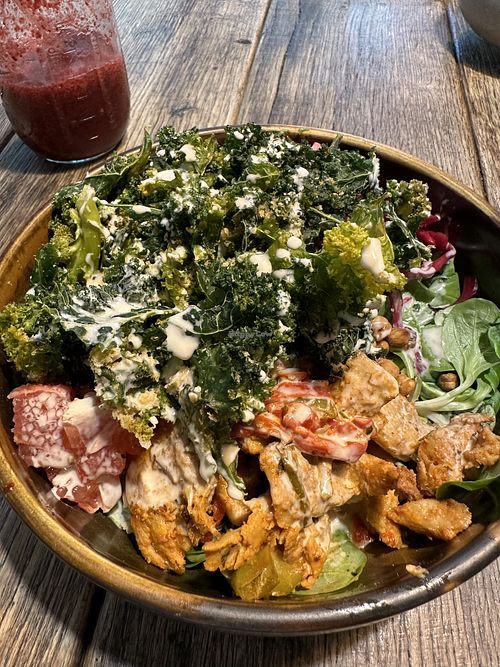 kale caeser salad 🤌🏼  at Green&Berry in Barcelona