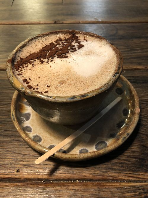 raw cacao latte at Green&Berry in Barcelona