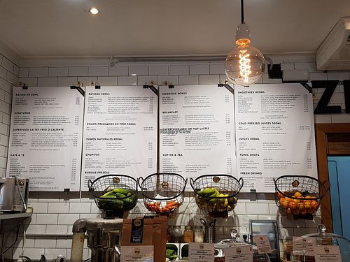 Regular menu on the wall at Ziva To Go - Market in Mallorca