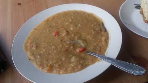 red lentil soup at Cafe Kryzys in Warsaw