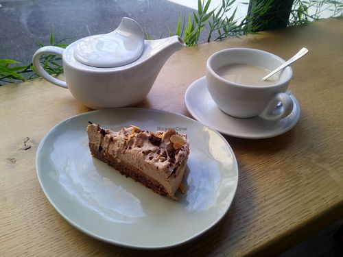 Banana and Chocolate cake with Chai Tea at Green Bowl in Aix-en-provence