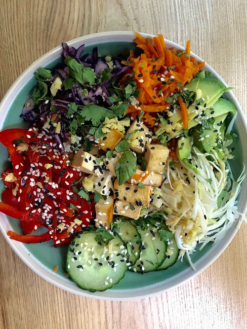 Veggie Bowl with Ginger and sesame at Green Bowl in Aix-en-provence