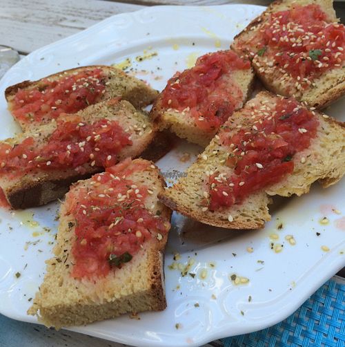 bruschetta to die for!  at Yard of Taste in Zakynthos