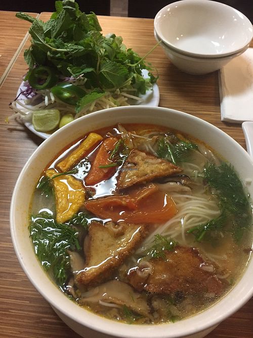 One of the noodle soups at NDH Vegetarian - Nhan Duc Hanh in Westminster