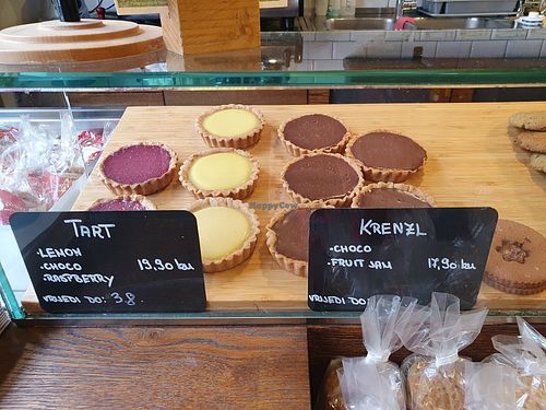 Vegan sweets from bakery balcony inside at bio&bio - Oktogon in Zagreb
