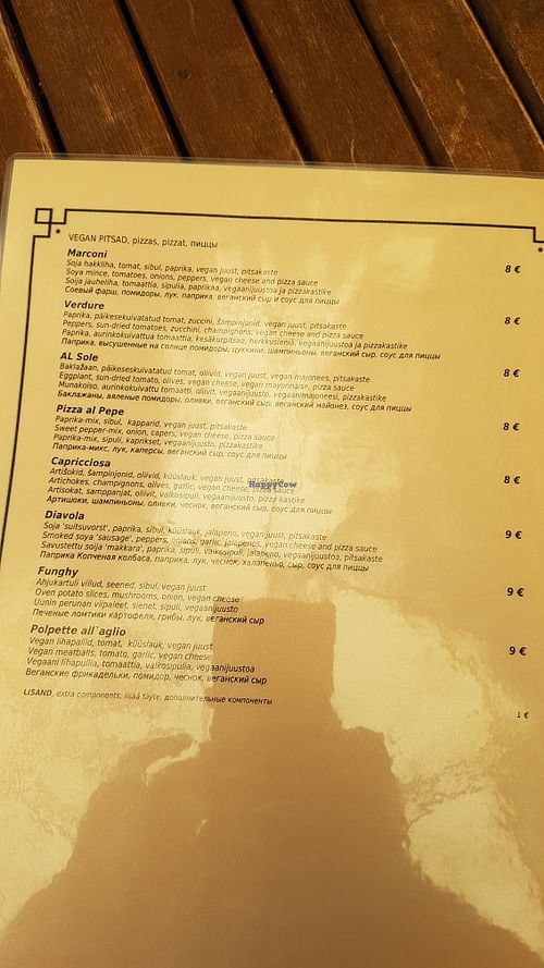 Vegan pizzas at Punkt 13:15 in Parnu