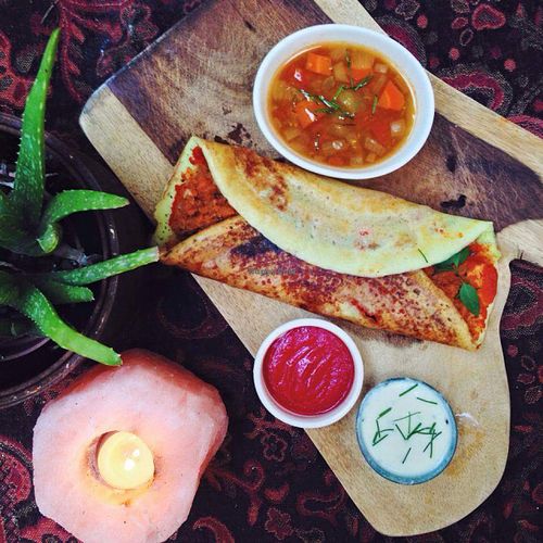 Vegan Dosa plate at Dosa Bar in Tel Aviv