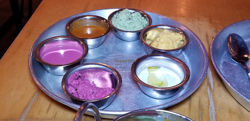 Sauces at Dosa Bar in Tel Aviv