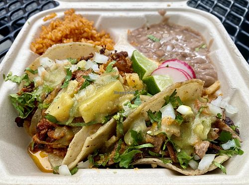 Taco plate  at Taqueria La Venganza in Oakland