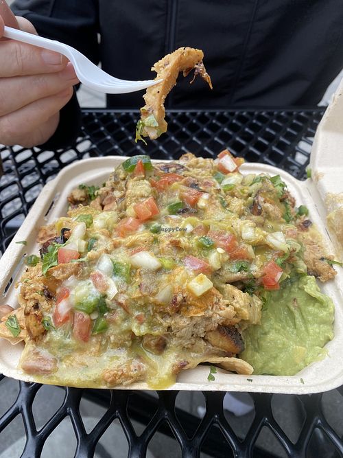 Nachos con pollo  at Taqueria La Venganza in Oakland