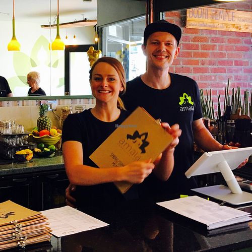 happy amala team  at Amala Conscious Food in Bournemouth