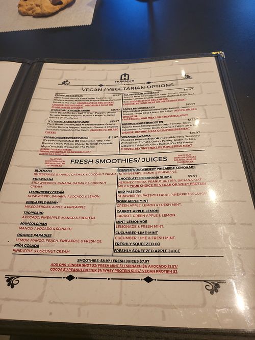 Menu at HANDHELDZ in Bethlehem