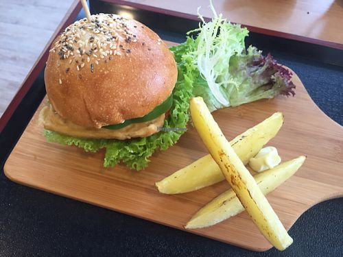 Tofu burger at LN Fortunate Coffee 幸福咖啡 - Kwai Hing in New Territories