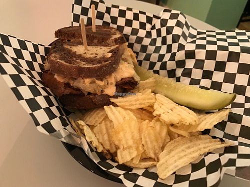 Reuben with homemade seitan pastrami at Berben & Wolff's in Albany