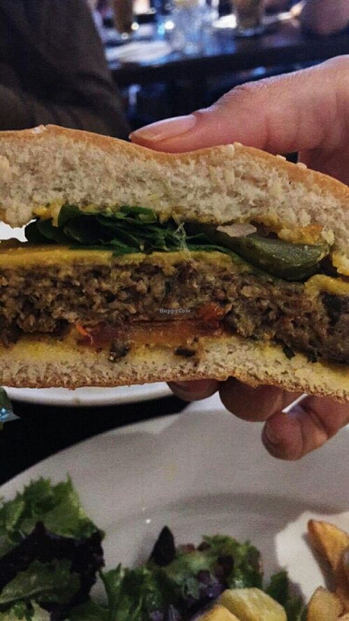 inside burger- so juicy at Janine Loves Sunday in Paris