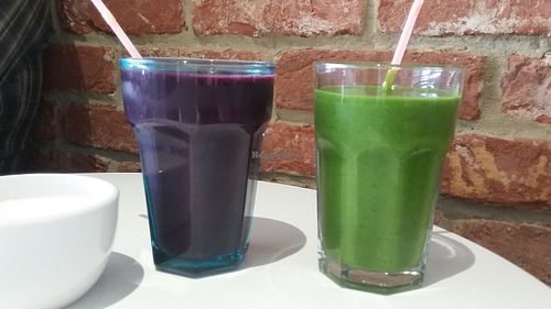 'Berry cleanser' and 'the green one' drinks at Bojangles  in Sunderland