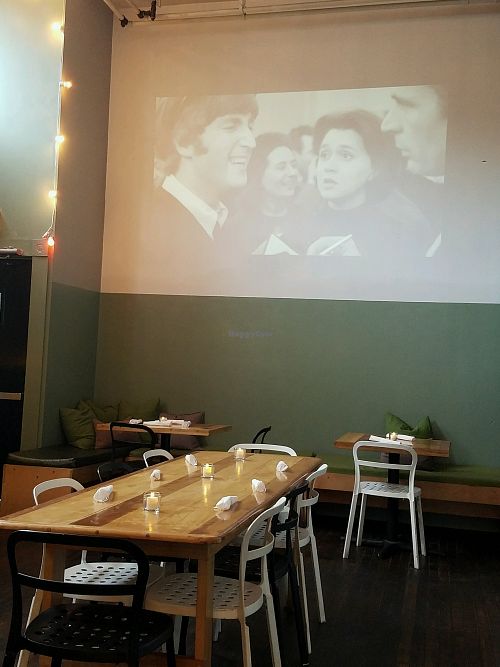 Back wall of restaurant at Fog Bar & Cafe in Rockland