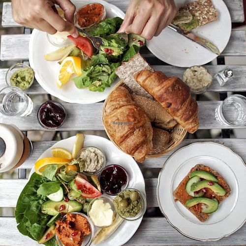 Breakfast menu at Cafe Neue Liebe in Berlin