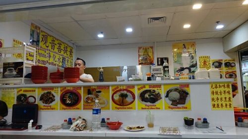 stall front at Kwan Inn Bodhi Vegetarian in Central Singapore
