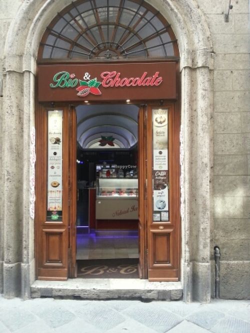 entrance  at Bio & Chocolate in Siena