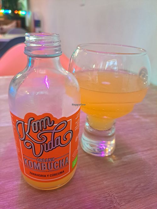 Kombucha (carrot and tumeric flavour) at Sanissimo - Opera in Madrid