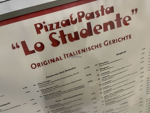 menu at Lo Studente in Jena