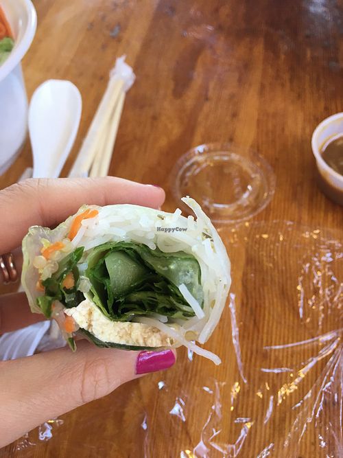 Inside the lemongrass roll  at Chau VeggiExpress - Granville Island Stall in Vancouver