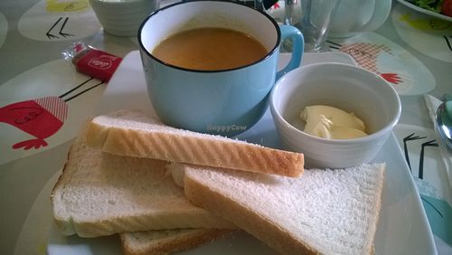 Vegetable soup  at Annapurna Cafe in Bedlington