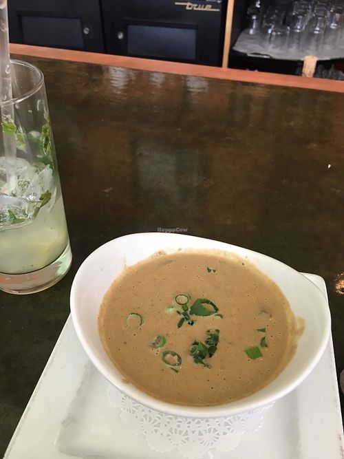 Mushroom soup! at Leaf Vegetarian Restaurant in Boulder