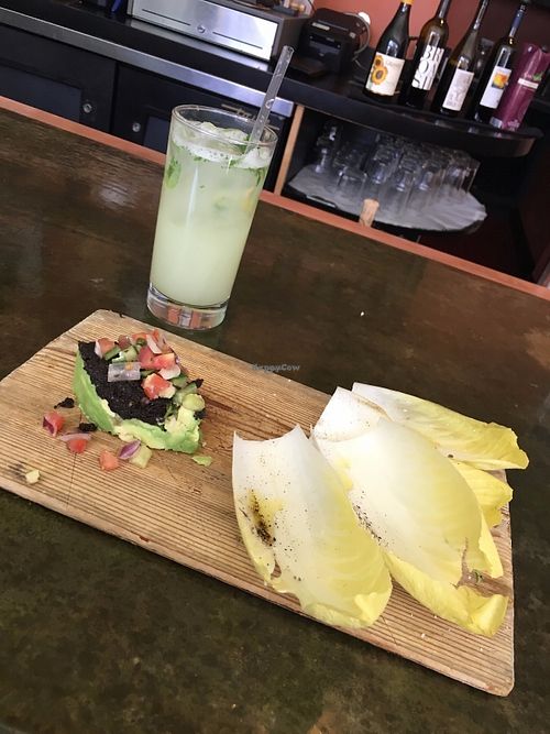 Avocado Tartare and Mint Lemonade at Leaf Vegetarian Restaurant in Boulder