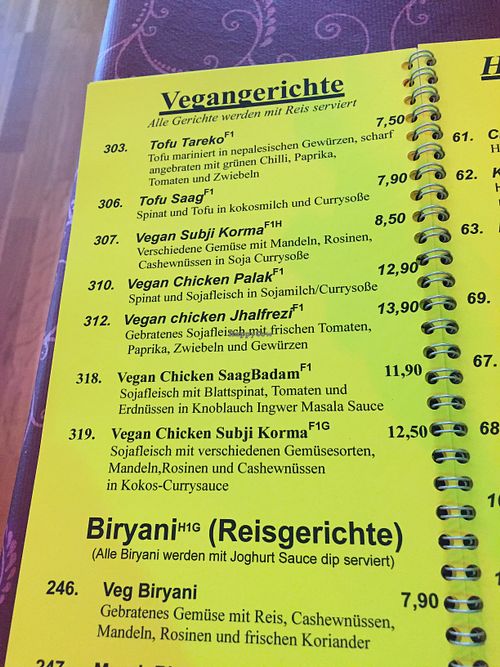 Vegan dishes at Krishna in Berlin